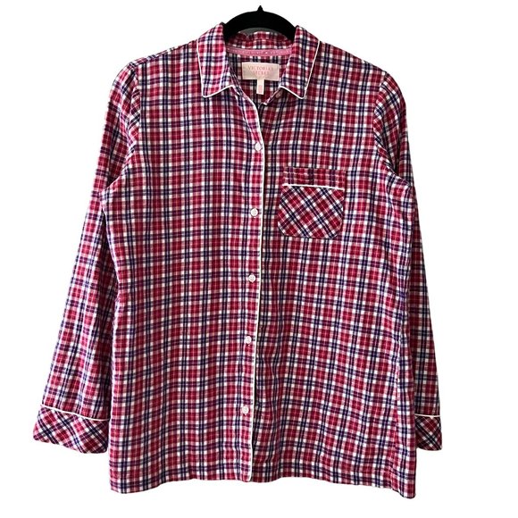 Victoria’s Secret Cotton Metallic Plaid Pajamas 2 Piece Set - Picture 2 of 8